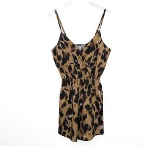 Shein Leopard Print Romper Spaghetti Strap Short Romper XS
